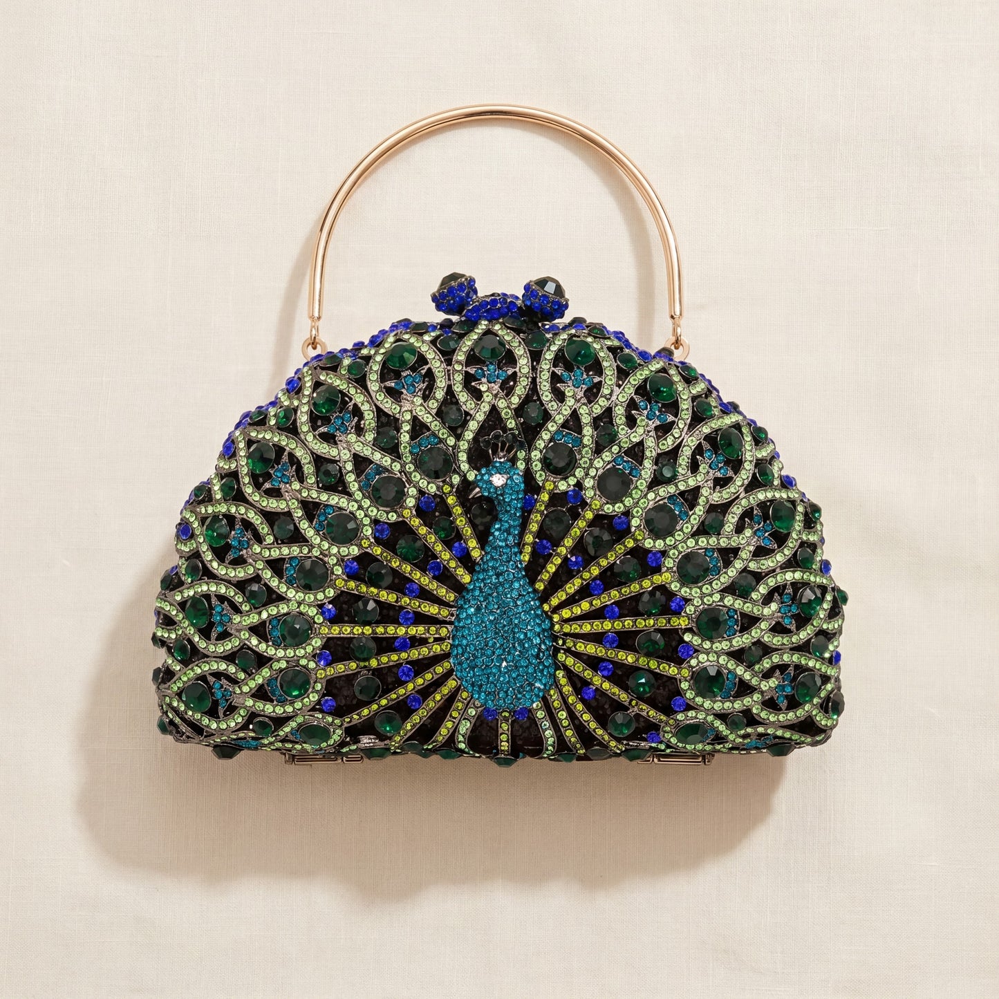 The Pavone — Crystal Peacock Evening Clutch